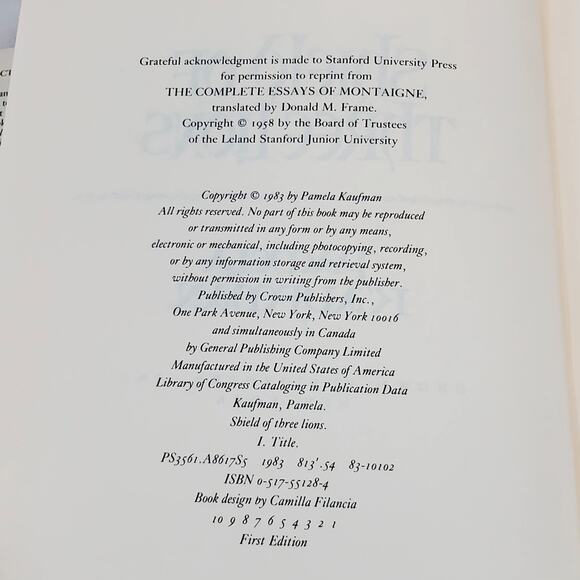 Vtg Shield of Three Lions by Pamela Kaufman First Edition Hardcover 1958 DJ - Picture 2 of 16